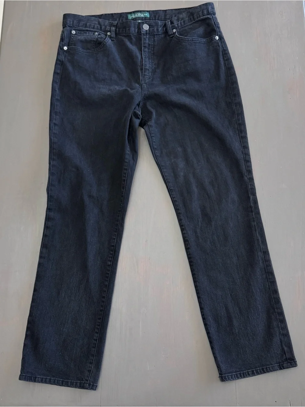 Lauren Ralph Lauren Black DarkWash Denim Sz16 classic straight Leg Womens Preppy